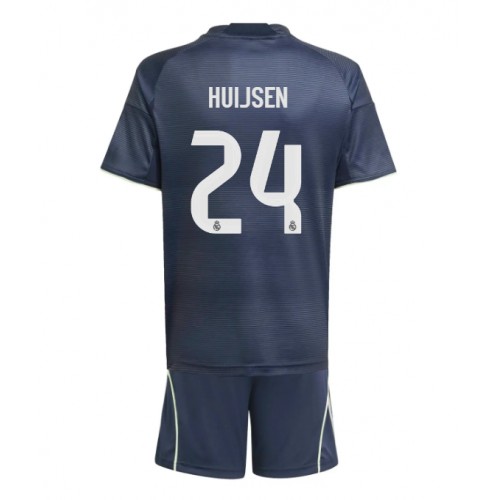 Real Madrid Dean Huijsen #24 Segunda Equipación Niños 2025-26 Manga Corta (+ Pantalones cortos)